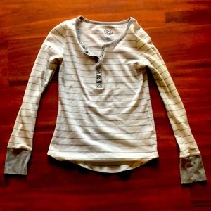 Striped thermal long sleeve shirt